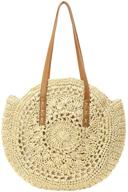 👜 stylish obosoyo wicker pompom shoulder handbags & wallets: perfect for a chic summer look! logo