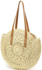 img 3 attached to 👜 Stylish Obosoyo Wicker Pompom Shoulder Handbags & Wallets: Perfect for a Chic Summer Look!