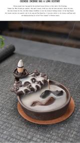 img 1 attached to 🐠 Backflow Incense Burner Ceramic Fish Holder - Purple Clay Smoke Cone & Sticks Holder by Two Fishes Incense