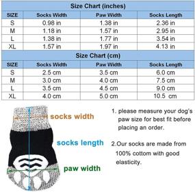 img 3 attached to 🧦 Popular PETSIMTO Set of 4 Anti-Slip Pet Socks – Pure Cotton Dog Socks for Paw Protection with Rubber Grip – Ideal Dog Boots for Hardwood Floors