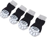 🧦 popular petsimto set of 4 anti-slip pet socks – pure cotton dog socks for paw protection with rubber grip – ideal dog boots for hardwood floors логотип