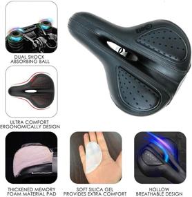 img 2 attached to 🚴 Prodigen Comfort Gel Bike Seat: Premium Padded Saddle for Enhanced Cycling Experience, Memory Foam with Dual Shock Absorption - Universal Fit for All Bikes