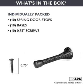 img 2 attached to 🚪 Ilyapa Heavy Duty Spring Door Stops - 10 Pack 3 ¼ Inch - Traditional Spring Door Stopper - Black with Rubber Bumpers