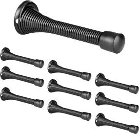 img 4 attached to 🚪 Ilyapa Heavy Duty Spring Door Stops - 10 Pack 3 ¼ Inch - Traditional Spring Door Stopper - Black with Rubber Bumpers