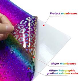 img 3 attached to 🌈 Holographic Rainbow Adhesive Vinyl: 6 Sheets, 12"×12" - Permanent DIY Craft Vinyl for Decals, Signs, & Decorations