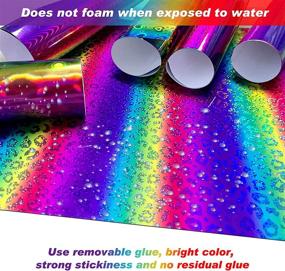 img 2 attached to 🌈 Holographic Rainbow Adhesive Vinyl: 6 Sheets, 12"×12" - Permanent DIY Craft Vinyl for Decals, Signs, & Decorations