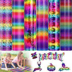 img 4 attached to 🌈 Holographic Rainbow Adhesive Vinyl: 6 Sheets, 12"×12" - Permanent DIY Craft Vinyl for Decals, Signs, & Decorations