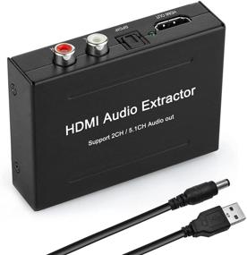 img 4 attached to 🔊 HDMI Audio Extractor: 4K HDMI to HDMI + Audio Converter for Apple TV, Fire TV, & Blu-Ray Players – SPDIF + RCA Stereo Supported