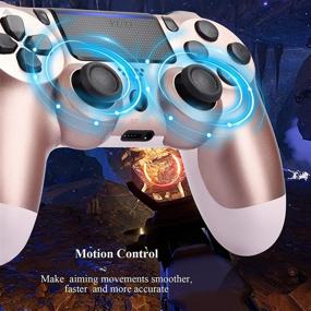 img 1 attached to 🎮 YU33 2 Pack Game Controller: PlayStation 4 Compatible Joystick with Wireless Function - Ideal for Girls, Kids, and Family Gaming (Titanium Blue+Pink Rose Gold Mando)