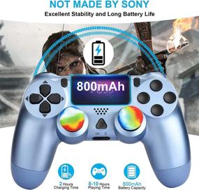 img 3 attached to 🎮 YU33 2 Pack Game Controller: PlayStation 4 Compatible Joystick with Wireless Function - Ideal for Girls, Kids, and Family Gaming (Titanium Blue+Pink Rose Gold Mando)