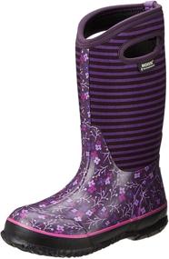 img 4 attached to 🌸 Bogs Kids Winter Snow Boot with Flower Stripes - Classic Design