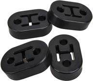 🔧 high density rubber epdm 2 hole exhaust hanger bushing muffler insulator shock absorbent mount bracket universal fit (78mm x 48mm x 26mm) pack of 4 - black upgrade logo