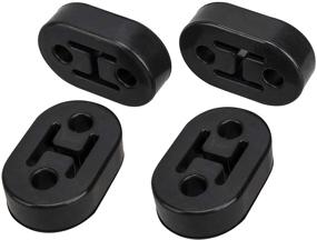 img 1 attached to 🔧 High Density Rubber EPDM 2 Hole Exhaust Hanger Bushing Muffler Insulator Shock Absorbent Mount Bracket Universal Fit (78mm x 48mm x 26mm) Pack of 4 - Black Upgrade