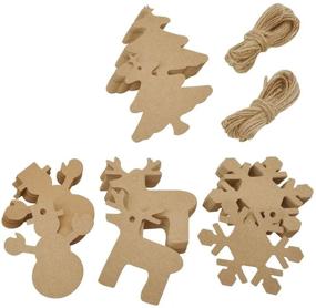img 4 attached to 🎁 Christmas Kraft Paper Gift Tags - 100 PCS Snowman, Snowflake, Reindeer, and Christmas Tree Design - Ideal for Christmas Gifts, DIY Projects, and Weddings