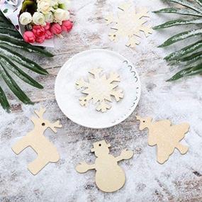 img 1 attached to 🎁 Christmas Kraft Paper Gift Tags - 100 PCS Snowman, Snowflake, Reindeer, and Christmas Tree Design - Ideal for Christmas Gifts, DIY Projects, and Weddings