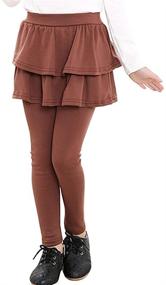 img 2 attached to 👧 Stylish and Stretchable Rysly Burgundy Leggings with Ruffle Detail for Girls