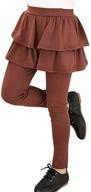 👧 stylish and stretchable rysly burgundy leggings with ruffle detail for girls logo