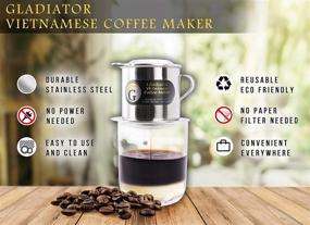 img 3 attached to ☕️ Small Portable French Press Vietnamese Coffee Maker Filter Phin, Single Serve Coffee Makers with Screw Down Insert