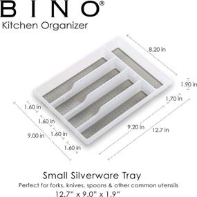 img 2 attached to 🍴 BINO 5-Slot Silverware Organizer - Frosted, Small - Utensil Drawer Organizer with Non-Slip Lining