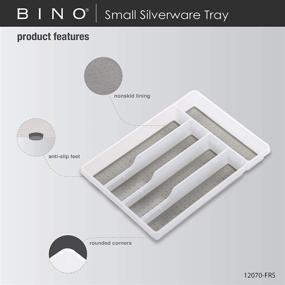 img 3 attached to 🍴 BINO 5-Slot Silverware Organizer - Frosted, Small - Utensil Drawer Organizer with Non-Slip Lining