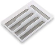 🍴 bino 5-slot silverware organizer - frosted, small - utensil drawer organizer with non-slip lining логотип