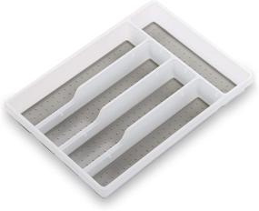 img 4 attached to 🍴 BINO 5-Slot Silverware Organizer - Frosted, Small - Utensil Drawer Organizer with Non-Slip Lining