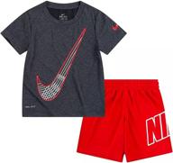 nike boy's dri-fit dropsets t-shirt and shorts set: active comfort in a 2-piece package logo