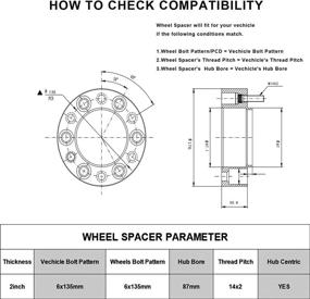 img 3 attached to Проставки колесные FLYCLE 6x135 с центрирующим кольцом для 2004-2014 F150, 2003-2014 Navigator, 2003-2014 Expedition - 2-дюймовый зазор, крепежные болты 14х2, диаметр отверстия 87мм.