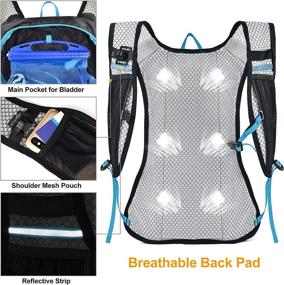 img 2 attached to 🎒 NEVO RHINO Hydration Backpack 12L with 2L BPA Free Bladder for Men, Women & Kids - Ideal Water Backpack for Hiking and Cycling