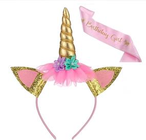 img 1 attached to 🦄 Enchanting Unicorn Princess Birthday Headband: An Ideal Costume Accessory