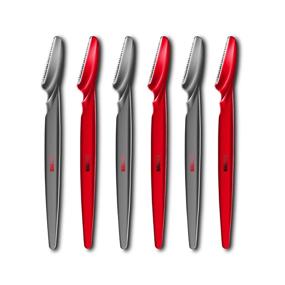 img 2 attached to 6-Pack of Precision Eyebrow and Facial Hair Grooming Razors for Men, Enhance Your Masculinity (Red)