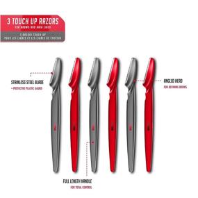 img 1 attached to 6-Pack of Precision Eyebrow and Facial Hair Grooming Razors for Men, Enhance Your Masculinity (Red)