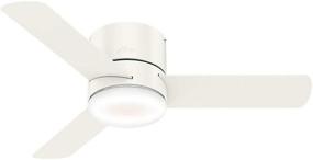 img 4 attached to Hunter Fan Company 44" LED Kit 59452 Low Profile Minimus Ceiling Fan with Remote Control, Fresh White Finish - Ultra Quiet, Energy Efficient Light