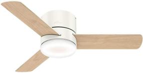 img 3 attached to Hunter Fan Company 44" LED Kit 59452 Low Profile Minimus Ceiling Fan with Remote Control, Fresh White Finish - Ultra Quiet, Energy Efficient Light