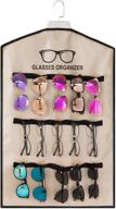 🕶️ triumph vision 15-slot hanging sunglass organizer - over-the-door glasses holder stand - fabric eyeglasses case логотип