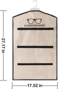 img 2 attached to 🕶️ TRIUMPH VISION 15-Slot Hanging Sunglass Organizer - Over-The-Door Glasses Holder Stand - Fabric Eyeglasses Case