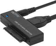 weme usb 3.0 to sata converter adapter: easily connect 2.5 3.5 inch hard drive disk ssd hdds - power adapter & usb 3.0 cable included! logo