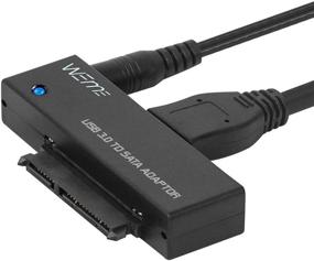 img 4 attached to WEme USB 3.0 to SATA Converter Adapter: Easily Connect 2.5 3.5 Inch Hard Drive Disk SSD HDDs - Power Adapter & USB 3.0 Cable Included!