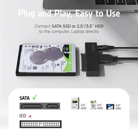 img 2 attached to WEme USB 3.0 to SATA Converter Adapter: Easily Connect 2.5 3.5 Inch Hard Drive Disk SSD HDDs - Power Adapter & USB 3.0 Cable Included!