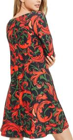 img 3 attached to 🎄 Stylish Christmas Dresses: Pockets, Sleeves & Poinsettia - Women's Clothing in Dresses