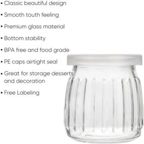 img 2 attached to 🍮 7 oz Glass Yogurt Jars with Lids, Clear Glass Pudding Jars with Plastic Tops - 30 Pack