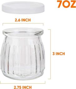 img 3 attached to 🍮 7 oz Glass Yogurt Jars with Lids, Clear Glass Pudding Jars with Plastic Tops - 30 Pack