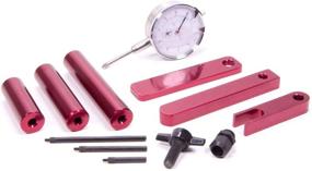 img 1 attached to Pinion Depth Setting Tool with Dial Indicator: Aluminum Stand, Red Anodized, Includes Adapters - Each