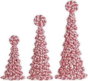 img 1 attached to 🎄 Vita Domi Christmas Holiday Peppermint Candy Cane Tree Table Top Ornaments Assorted Set (13.50 Inches): Festive Decor for a Merry Holiday Season!