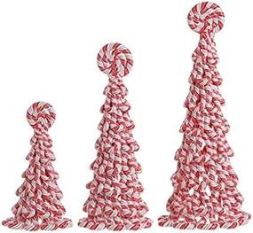 img 2 attached to 🎄 Vita Domi Christmas Holiday Peppermint Candy Cane Tree Table Top Ornaments Assorted Set (13.50 Inches): Festive Decor for a Merry Holiday Season!