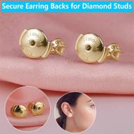 💎 siwoms 2-pairs 18k gold plated locking earring-back replacements for secure diamond studs, hypoallergenic sterling silver backings for notched post (0.7～1.0mm) logo