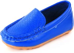 img 4 attached to 👟 LONSOEN Toddler Synthetic Boat Dress Sneakers Boys' Shoes and Loafers: Stylish and Comfortable Footwear for Little Boys!