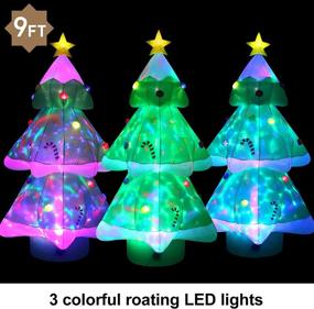 img 3 attached to 🎄 Fashionlite 9FT Lighted Inflatable Christmas Tree – Led Multi Color Rotating Light, Giant Blow Up Xmas Tree for Indoor & Outdoor Yard Decorations, Home Garden Family Prop, Holiday Lawn Party Décor