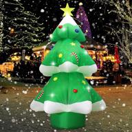 🎄 fashionlite 9ft lighted inflatable christmas tree – led multi color rotating light, giant blow up xmas tree for indoor & outdoor yard decorations, home garden family prop, holiday lawn party décor logo