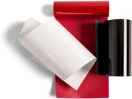 cricut everyday iron on - 3.7” x 2ft 3 rolls - black, white, red - htv vinyl for t-shirts - compatible with cricut explore air 2/maker - elegance logo